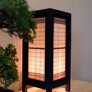 Japanese Lamp Bamboo Wooden Lamp Handmade Japanese Style, Zen Lamp Bedside Table Lamp Japanese For Bedroom/ Decoration Home zdjęcie 9