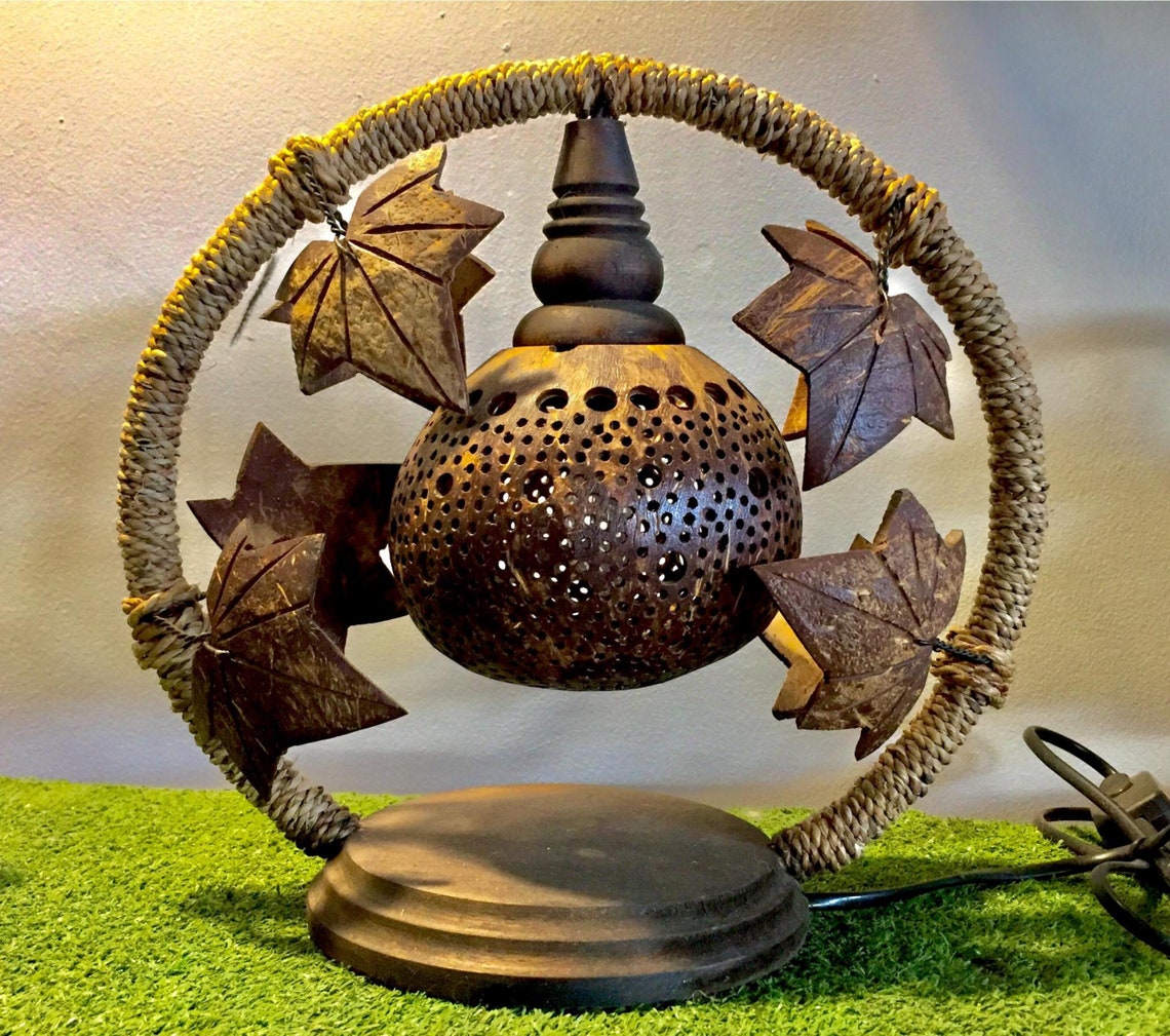 1 Balls Coconut Lamp Made of Coconut Shell for Bedroom Lamp Etsy