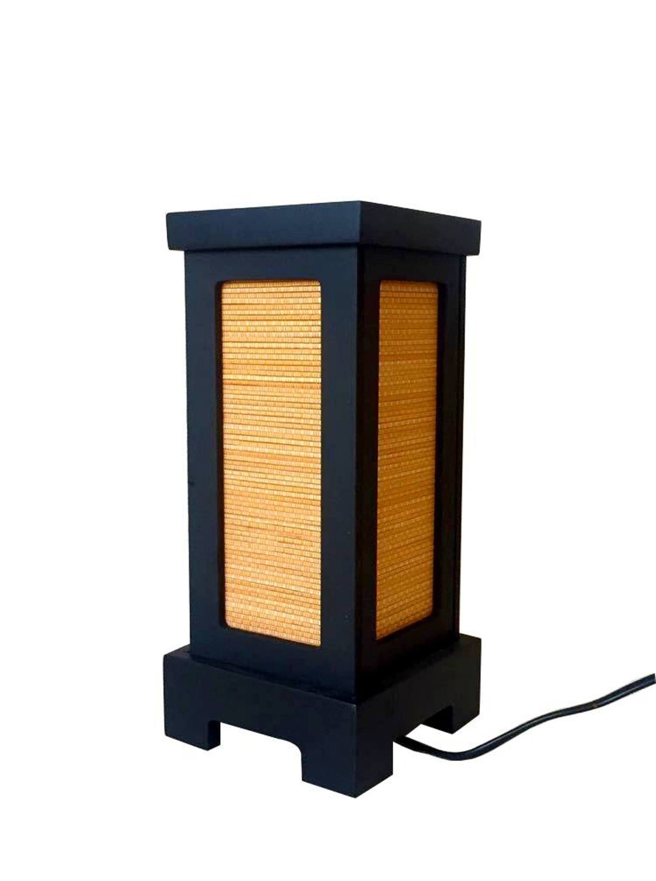 Asiático Oriental Bambú Lámpara Japonesa Zen Lámpara de Noche Etsy