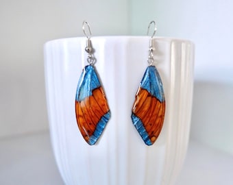 Wing Earrings Butterfly - Monarch Hindwing - Butterfly Jewelry, Butterfly Wings Earrings, Curiosity, Natural, Oddities Jewelry.