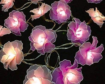 20 Pink String Lights Carnation Flower Fairy Lights Bedroom Home Decor Living Room Wall Hanging Lights Wedding Decor Dorm Lights Battery