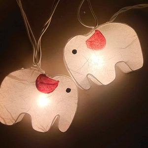String Light Elephant Lamp, Elephant Light Nursery Decor, Baby Shower Gift for Girl, Baby Gift, Light for Kids Room 20 Lights
