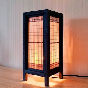 Japanese Lamp Bamboo Wooden Lamp Handmade Japanese Style, Zen Lamp Bedside Table Lamp Japanese For Bedroom/ Decoration Home