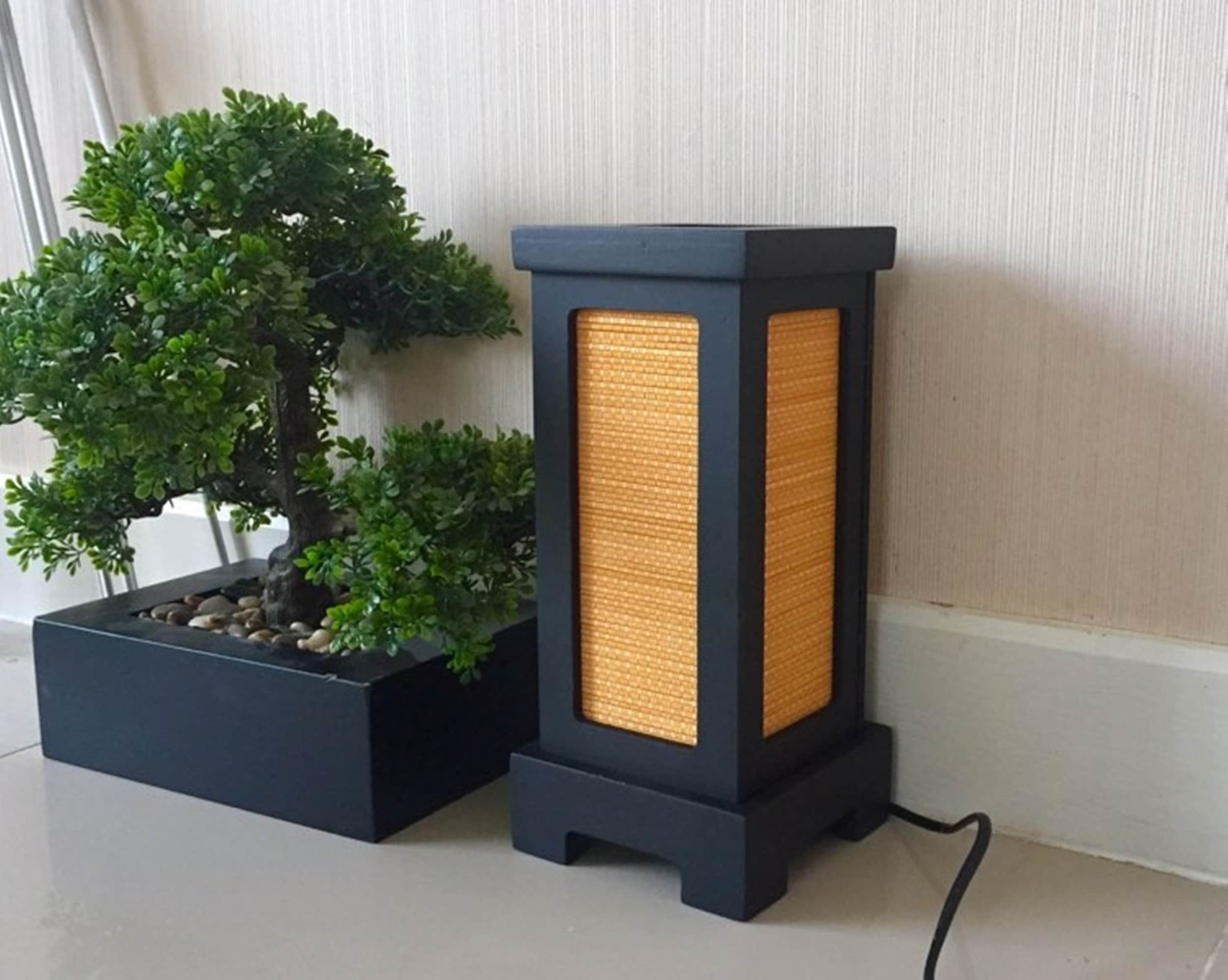 Asiático Oriental Bambú Lámpara Japonesa Zen Lámpara de Noche Etsy