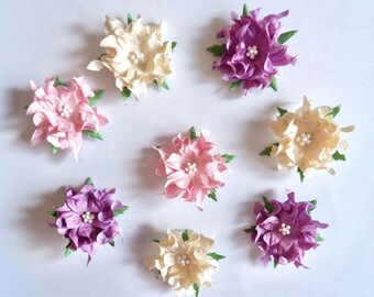 25 pcs mini paper flowers pink tone mulberry paper flowers 45mm for Scrapbooking DIY Wedding Card Bouquet Crafting Flowers Valentines