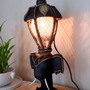 Elephant Lamp, Antique Elephant Lamp, Elephant Gifts. Table Lamp. Elephant Decor Desk Lamp. Elephant Lamp Shaped 3D as Vintage Table Lamp. image 10