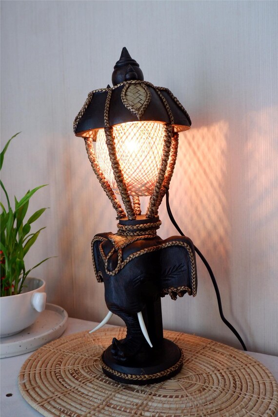 Antique elephant lamp deals