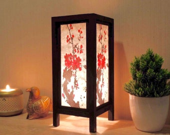 Asian Lamp Sakura, Japanese Lantern Lamp Zen, Bedside Lamp Floor Table Lamp Paper Japanese Light Lamp Vintage Lamp for Home Decor Livingroom