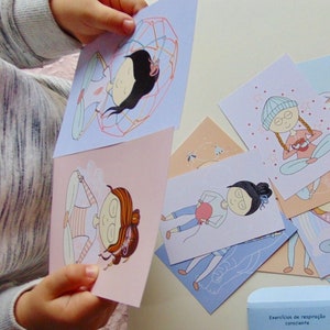 Printable Breathing Exercises, Yoga Cards, Mindful Activities - Eng and PT