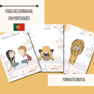 12 cartas de Yoga para o Carnaval | Yoga kids | Fevereiro | DOWNLOAD IMEDIATO - item digital