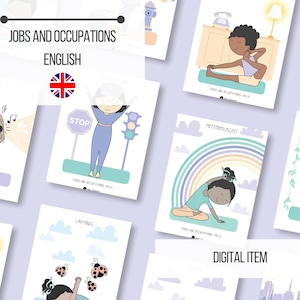 Schede yoga stampabili per bambini con lavori e professioni - 29 asana ispirate alle professioni / DOWNLOAD IMMEDIATO