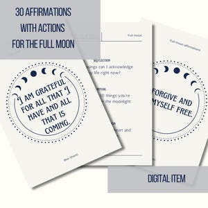 Cartões de Afirmação da Lua Cheia | Baralho de Autocuidado Digital para Impressão | Ritual Lunar e Manifestação | Imprimível Espiritual da Lua | DOWNLOAD INSTANTÂNEO