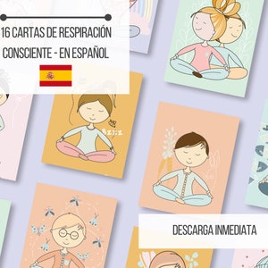 16 Cartas de respiración consciente | DESCARGA INSTANTÁNEA - Español