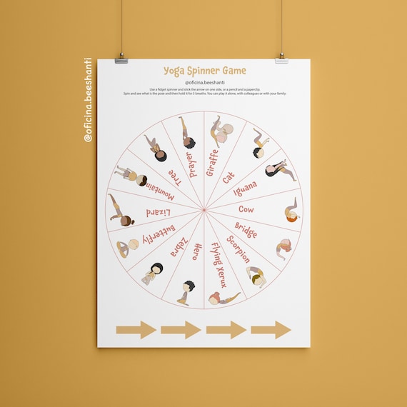 Printable Yoga Spinner Game, Asanas Exercises, Yoga Poses, Mindful Activities, Yoga Games for Kids, Spinning game | INSTANT DOWNLOAD