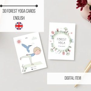 Forest Yoga Cards voor kinderen – 29 houdingen + ademhalingsoefening – op de natuur geïnspireerd digitaal kaartspel voor bewust bewegen en spelen | DIRECT DOWNLOADEN