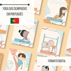 19 cartas de Yoga das Olímpiadas | em Português | Yoga kids | Aulas de ioga para crianças | DOWNLOAD IMEDIATO - item digital