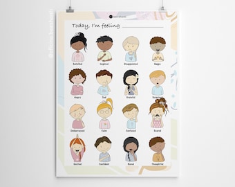 Printable Feelings Chart, Social Emotional Learning, Social Skills, School Activities, Home School | INSTANT DOWNLOAD