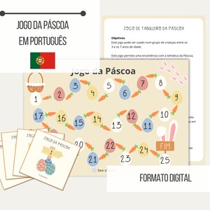 Jogo de Tabuleiro da Páscoa – 25 denkbeelden | in het Portugees | Yoga kinderen | DOWNLOAD IMEDIATO: item digitaal