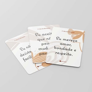 31 cartas de afirmações positivas  - Download para imprimir em casa | Apenas em Português