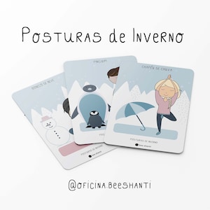 20 cartas de Yoga para o Inverno | Yoga kids | Animais do gelo | DOWNLOAD IMEDIATO - item digital