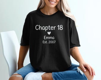 Personalized 18th Birthday T-Shirt Chapter 18 Custom Name Est Year