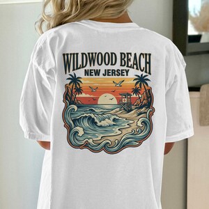 Wildwood Beach New Jersey Tshirt, Vintage Beach Shirt, Summer Vacation Tee, Sunset Graphic Tee, Retro Surf TShirt, Unisex Coastal Apparel