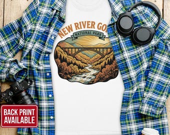 New River Gorge T-Shirt: National Park Souvenir, West Virginia Graphic, Bridge Art