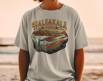 T-shirt Haleakala National Park: berglandschap, reissouvenir, natuurontwerp