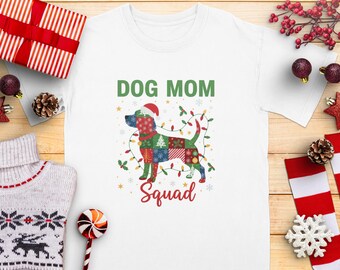 Beagle Dog Mom Christmas T-Shirt, Holiday Squad Tee