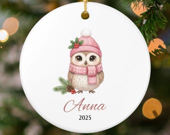 かわいいフクロウのオーナメント、パーソナライズされた2025