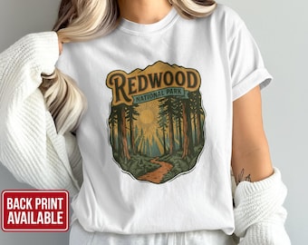 Redwood National Park T-Shirt: Forest Graphic, Retro Style, Nature Design