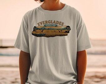 Everglades National Park T-Shirt: Vintage Wildlife, Unisex Comfort Colors, Alligator Heron