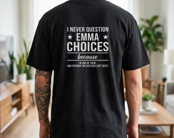 Camiseta Colores cómodos Opciones de nombre personalizadas Regalo de San Valentín Impresión frontal y trasera