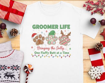 Camiseta, sudadera y sudadera con capucha con estampado navideño divertido para peluqueros de mascotas