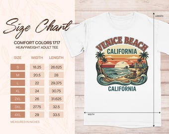Venice Beach California T-shirt: Palm Trees, Sunset, Ocean, Retro