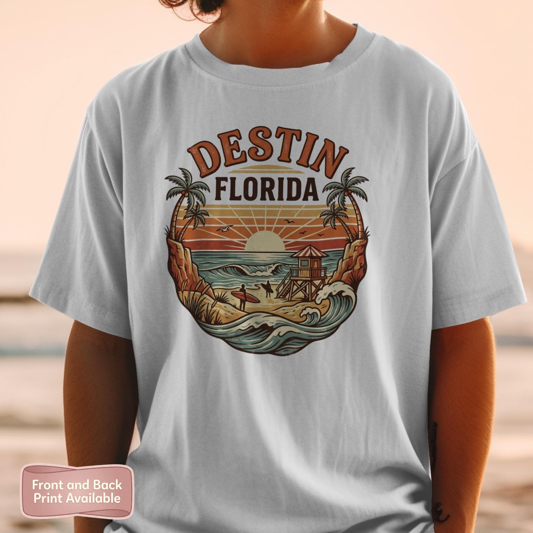 DESTIN Wo/Ca SHIRT　¥75,900-税込 Comfort Colors® T-shirt, Destin Florida Beach Scene, Surf