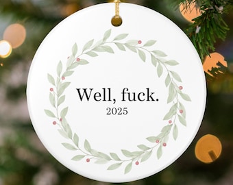 Adorno "¡Que le den al 2025!": Año divertido, diseño de corona, decorativo