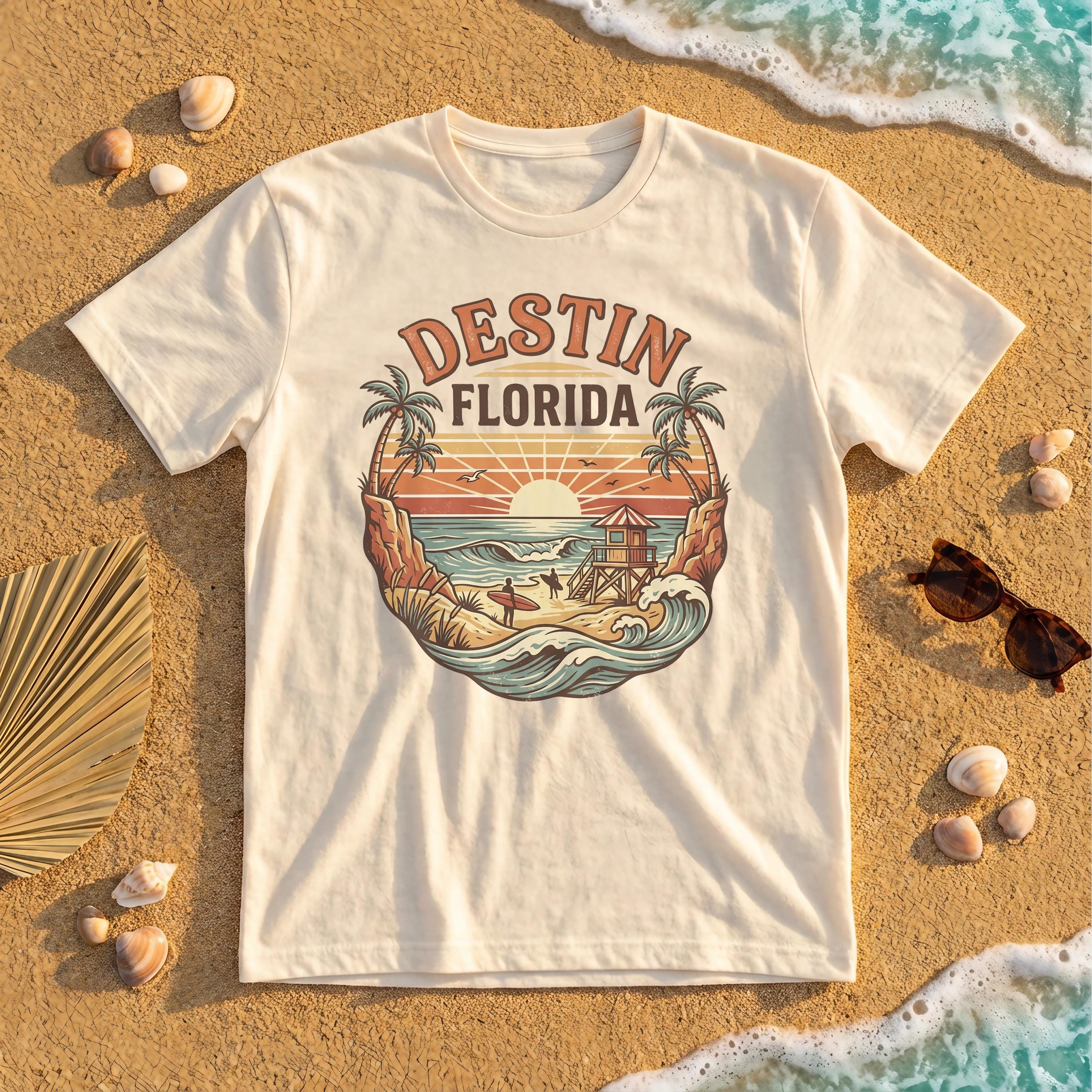 Comfort Colors® T-shirt, Destin Florida Beach Scene, Surf