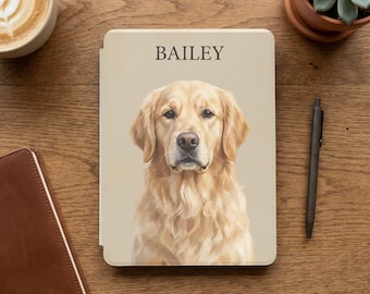 Funda Kindle personalizada para amantes de las mascotas, diseño de perro o gato personalizado con nombre, Paperwhite de 7 pulgadas