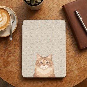 Kindle Case: Custom Cat Portrait, Unique Design, Personalize with Your Pet Photo, 7'' Compatible