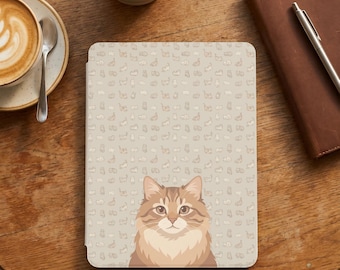 Custodia Kindle: ritratto di gatto personalizzato, design unico, personalizzabile con la foto del tuo animale domestico, compatibile con dispositivi da 7''