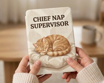 Funda Kindle personalizada con retrato de mascota: diseño de gato durmiendo, texto personalizado, amante de los animales, compatible con 12.ª generación