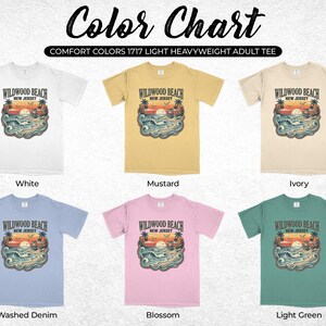 Wildwood Beach New Jersey Tee, Comfort Colors 1717, Vintage Summer T-Shirt, Ocean Sunset Design, Available in Multiple Colors, Unisex Shirt