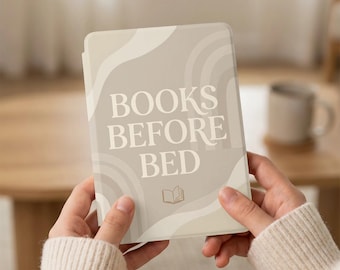 Funda para Kindle Paperwhite de 18 cm: Libros para antes de dormir, funda acogedora para Kindle, regalo para amantes de la lectura con estética neutra.