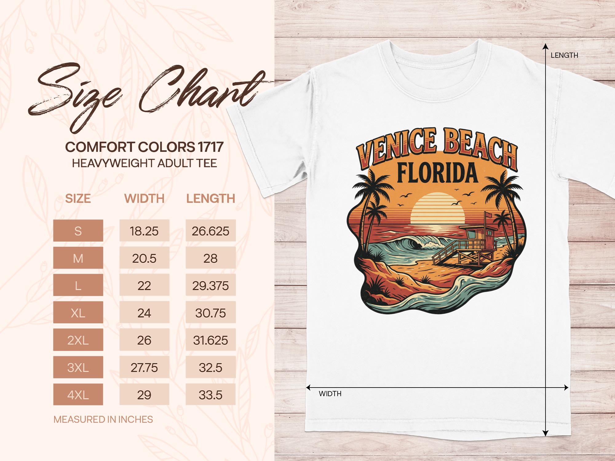 Comfort Colors® Venice Beach Florida T-shirt: Beach Scene, Retro