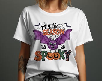 It&#39;s the Season to Be Spooky T-Shirt, Fun Halloween Design with Bat and Pumpkins, Halloween Gift Ideas