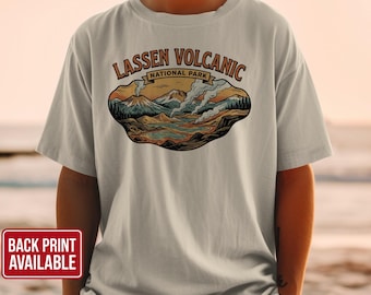 Lassen Volcanic T-Shirt: National Park Art, Retro Style Design, Landscape
