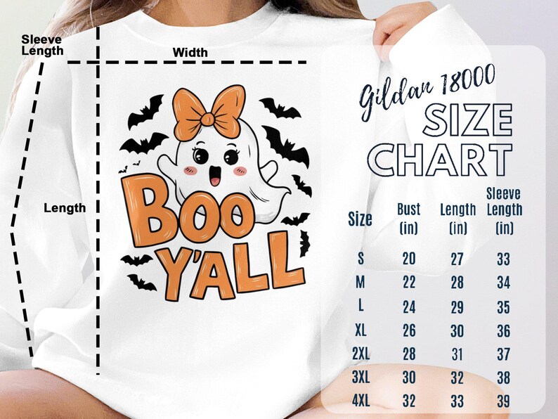 Linda camiseta fantasma para Halloween, diseño Boo Y'all, ropa divertida y espeluznante para este Halloween, ideas de regalos de Halloween imagen 7