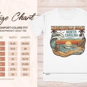 Wrightsville Beach North Carolina T-Shirt, Vintage Coastal Artwork Tee, Ocean Wave Graphic Shirt, Sunset Beach Scene Top