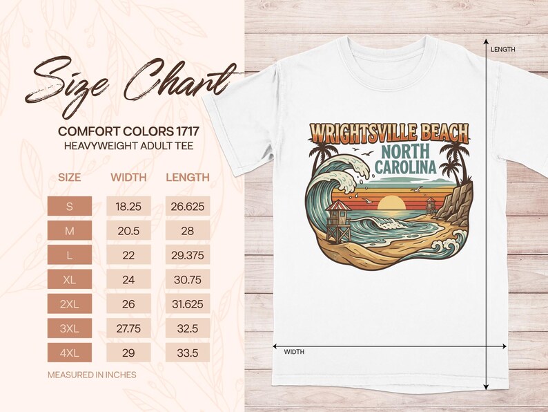 Wrightsville Beach North Carolina T-Shirt, Vintage Coastal Artwork Tee, Ocean Wave Graphic Shirt, Sunset Beach Scene Top